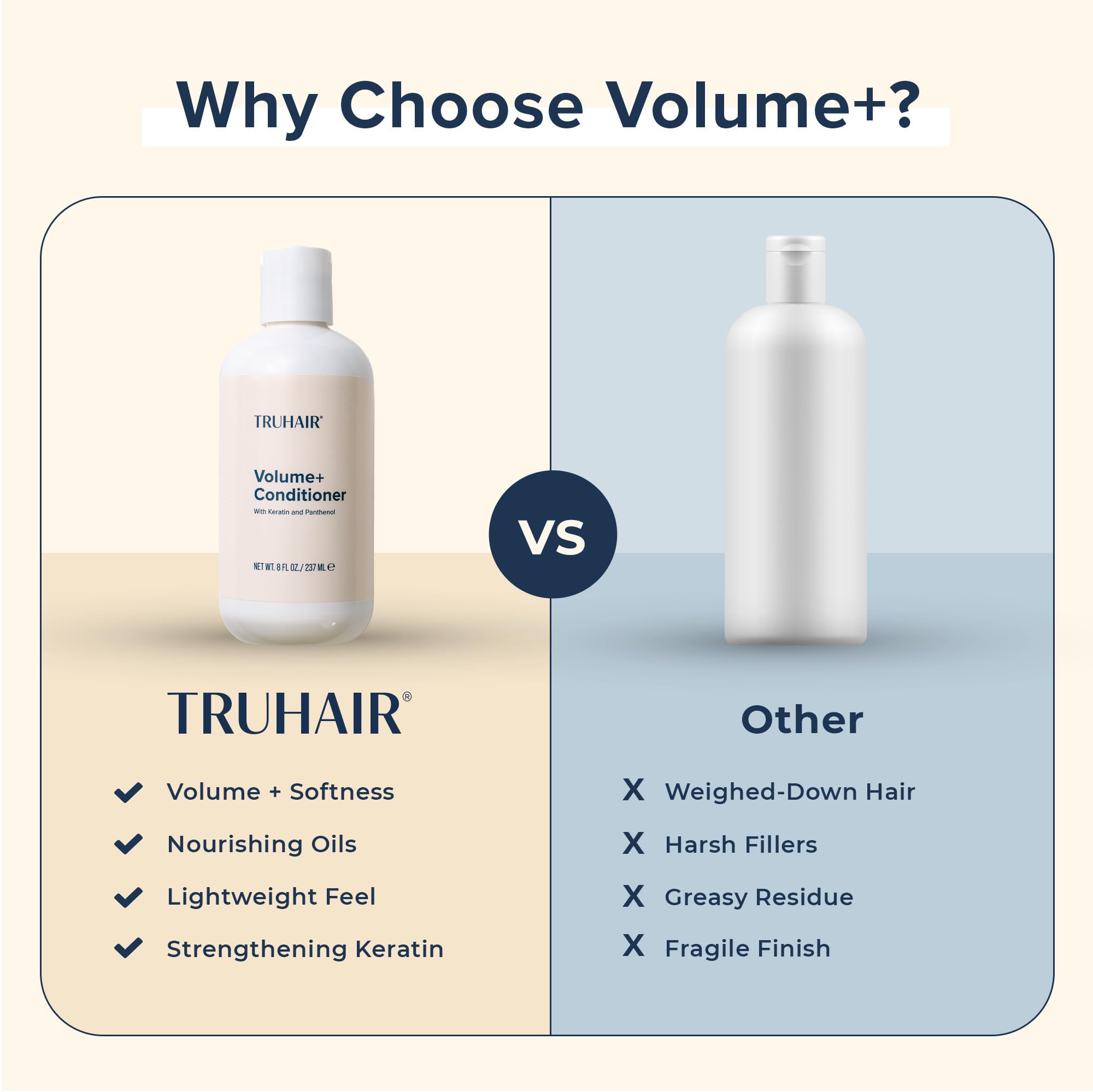 Truhair Volume+ olive oil providing nourished shine and resilience.