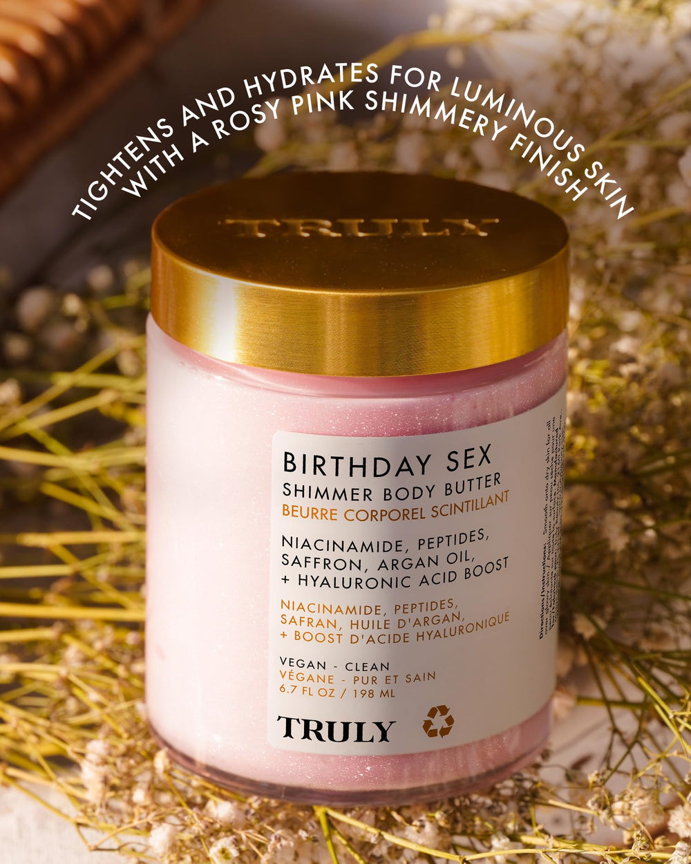 Truly Birthday Sex Shimmer Body Butter closeup texture shows creamy richness