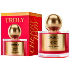 Truly Cherry Baby EDP bottle front showing a refined fragrance for special occasions.