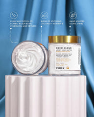 Truly Coco Cloud Luxury Shave Butter whipped texture ready for a smooth glide
