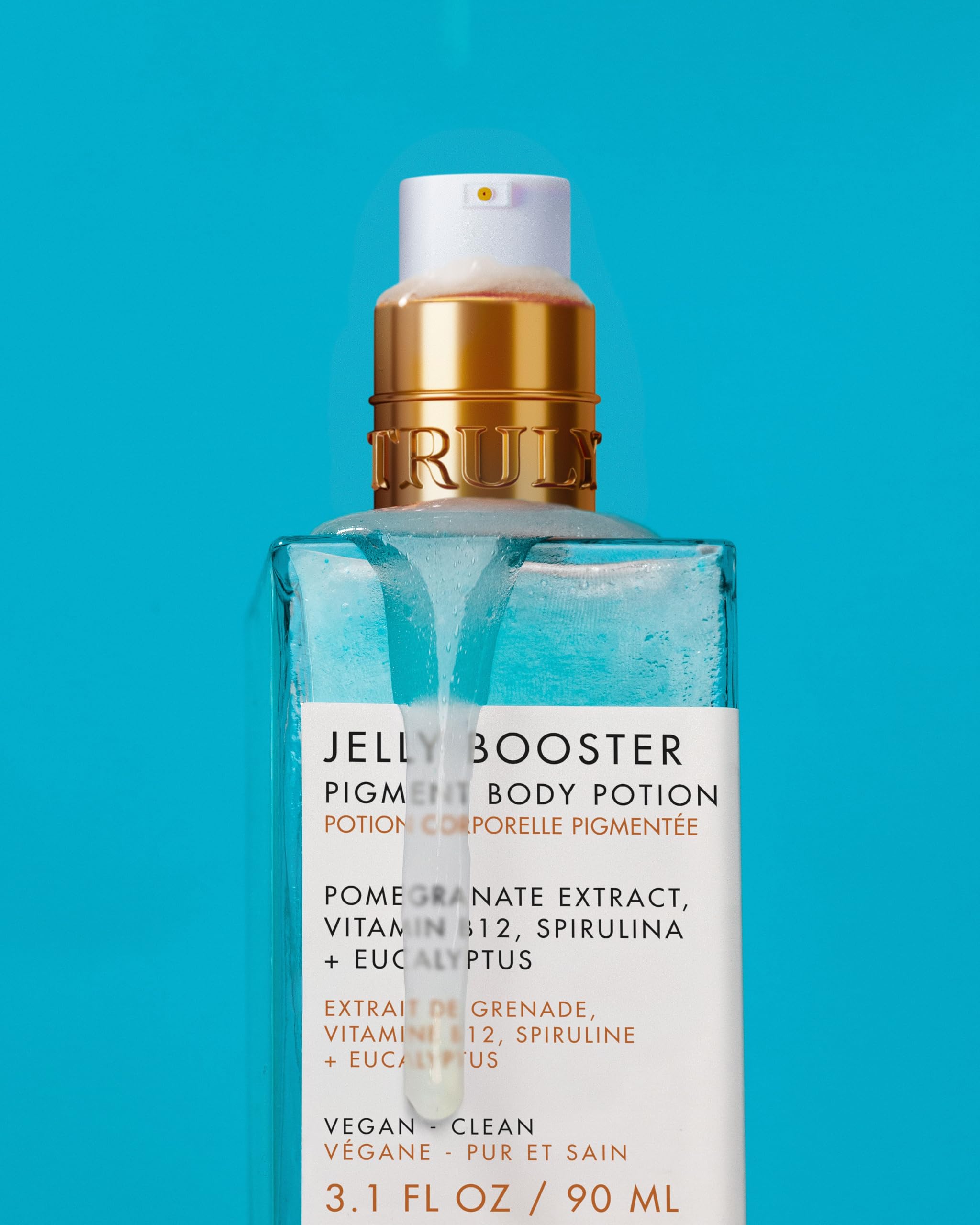 Truly Jelly Booster Pigment Body Potion absorbed into skin with no residue.