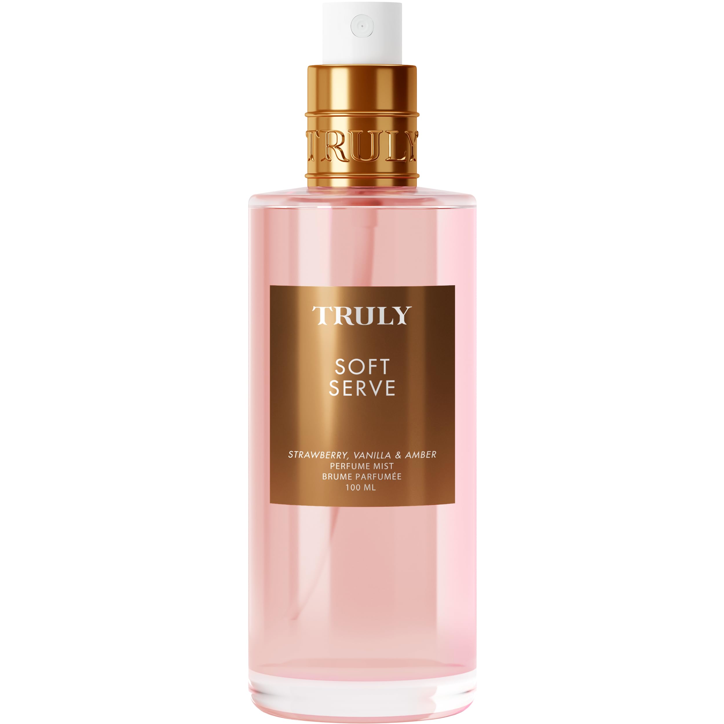 Truly Soft Serve Perfume Mist label design conveys creamy vanilla vibes