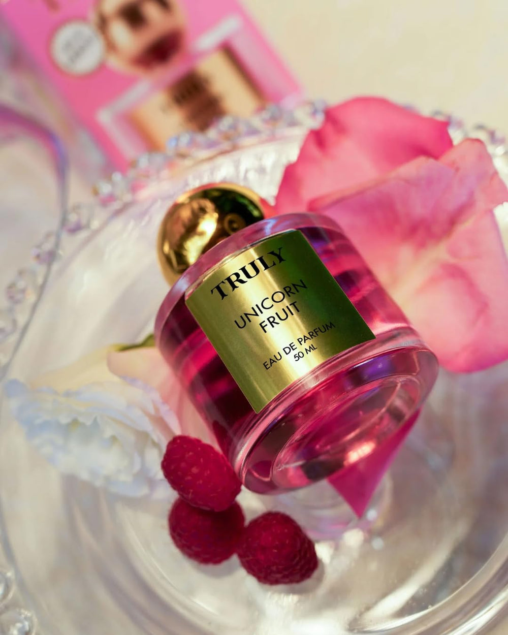 Truly Unicorn Fruit EDP packaging with playful branding and premium feel.