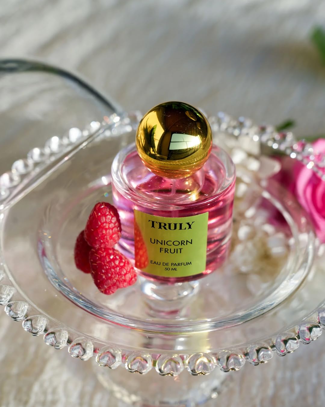 Notes of vanilla and cotton candy define Truly Unicorn Fruit EDP for daily use.