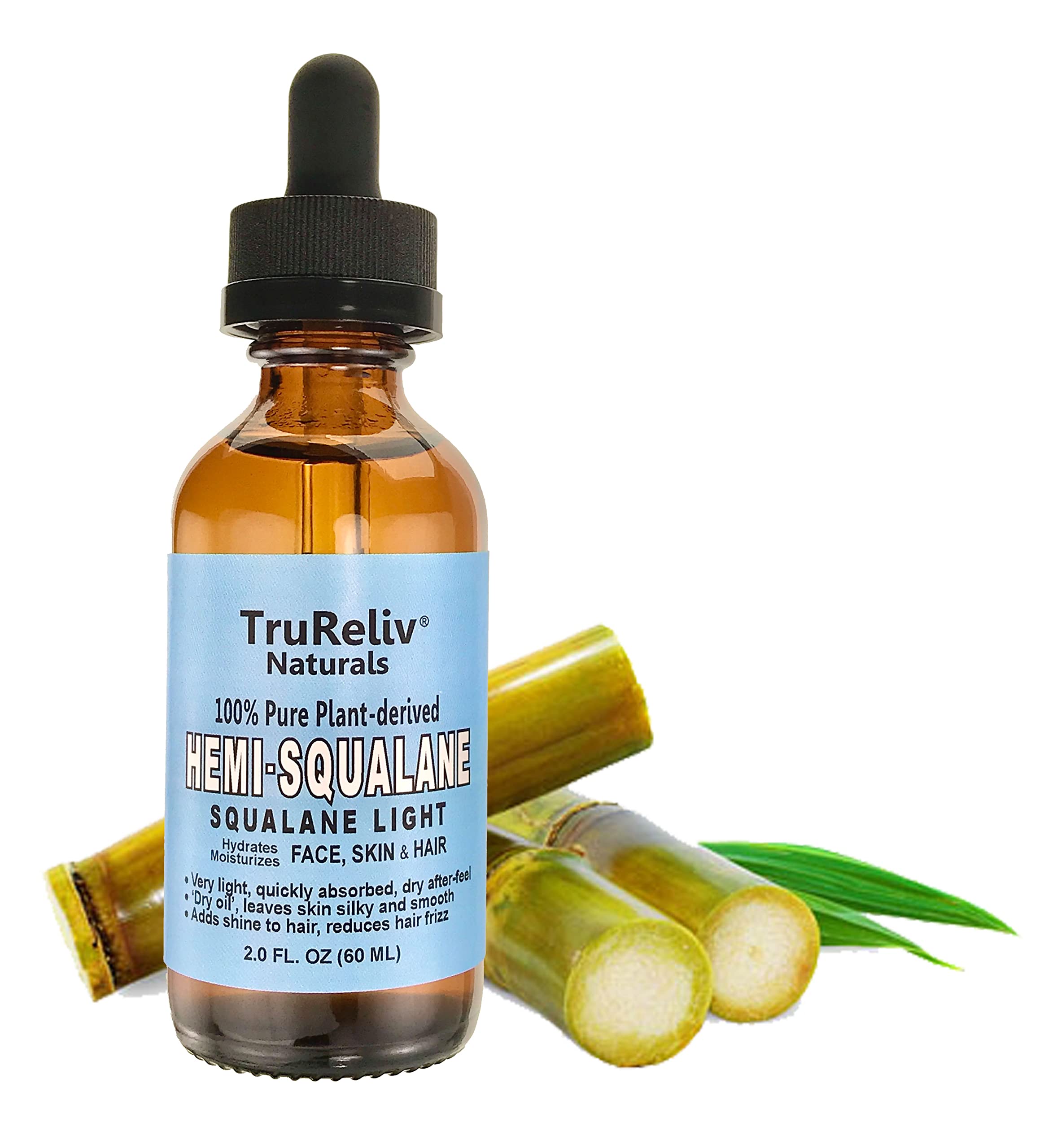 TruReliv HemiSqualane dry oil absorption image emphasizes quick skin hydration without heaviness.