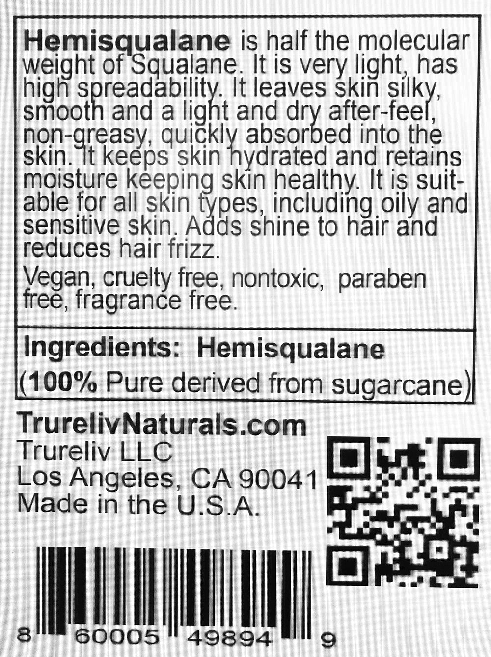 TruReliv HemiSqualane hair shine shot highlights reduced frizz and natural gloss.