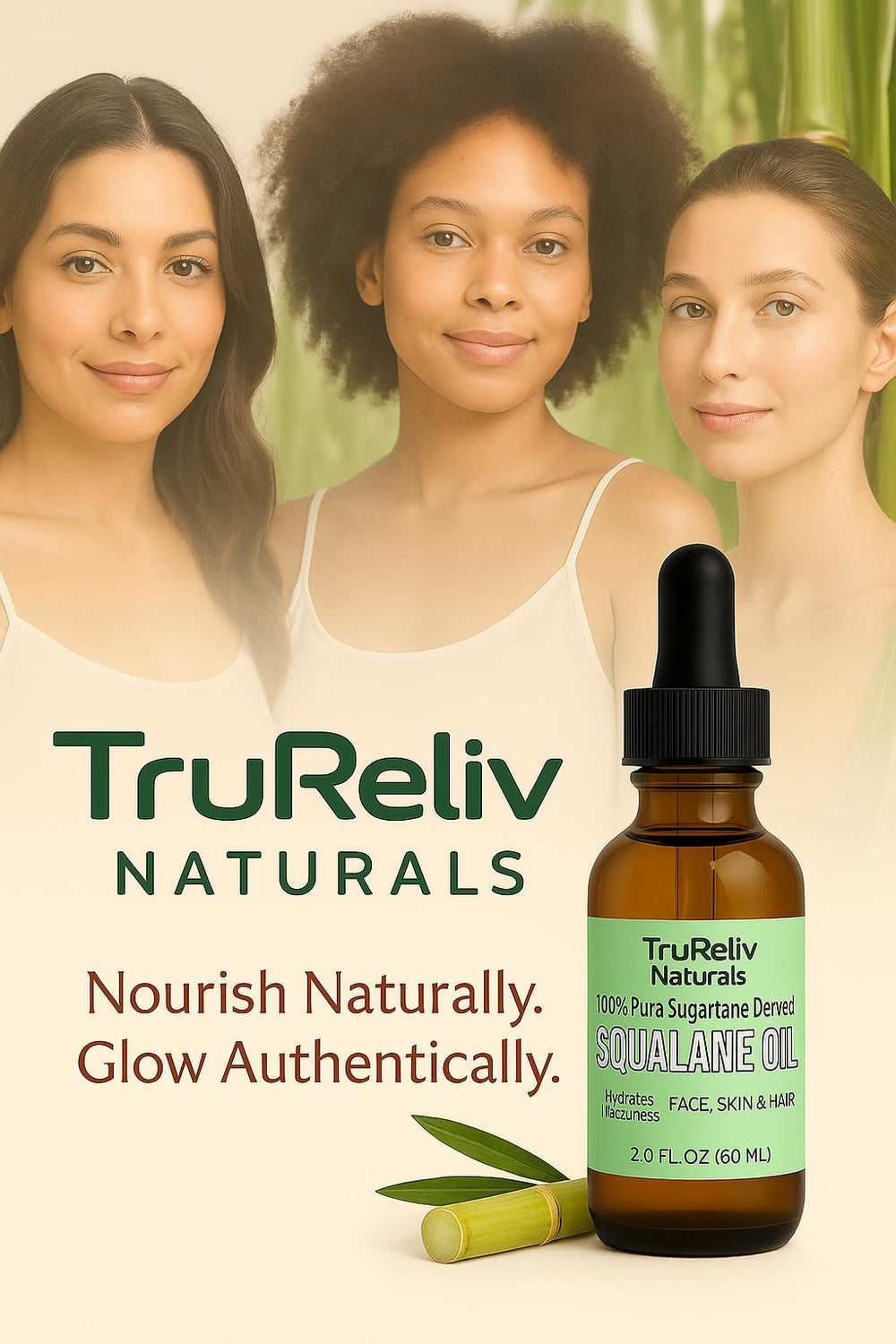 TruReliv Squalane amber bottle protecting oil from light during storage.