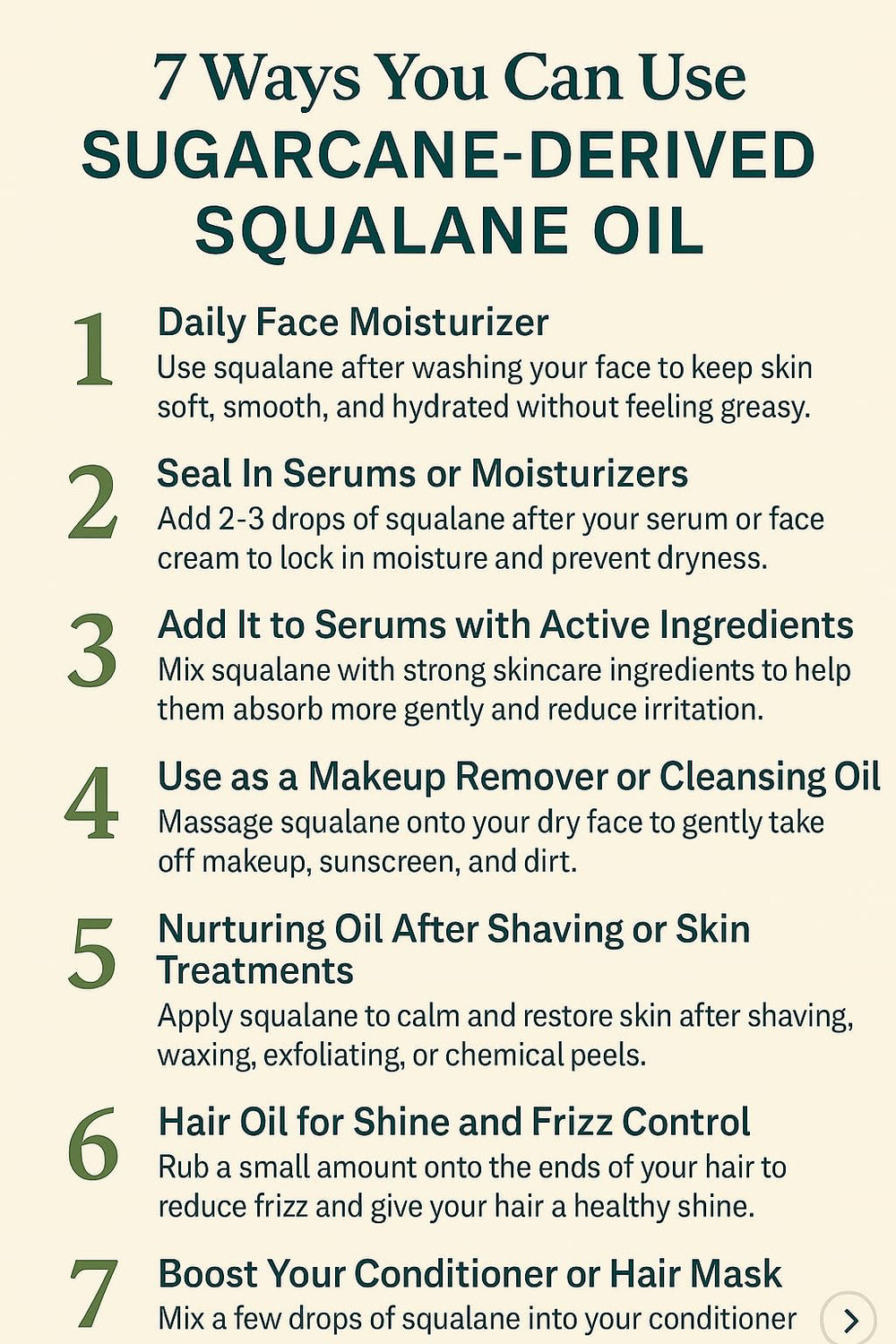 TruReliv Squalane face application demonstrating a minimal, fast-absorbing skincare step.