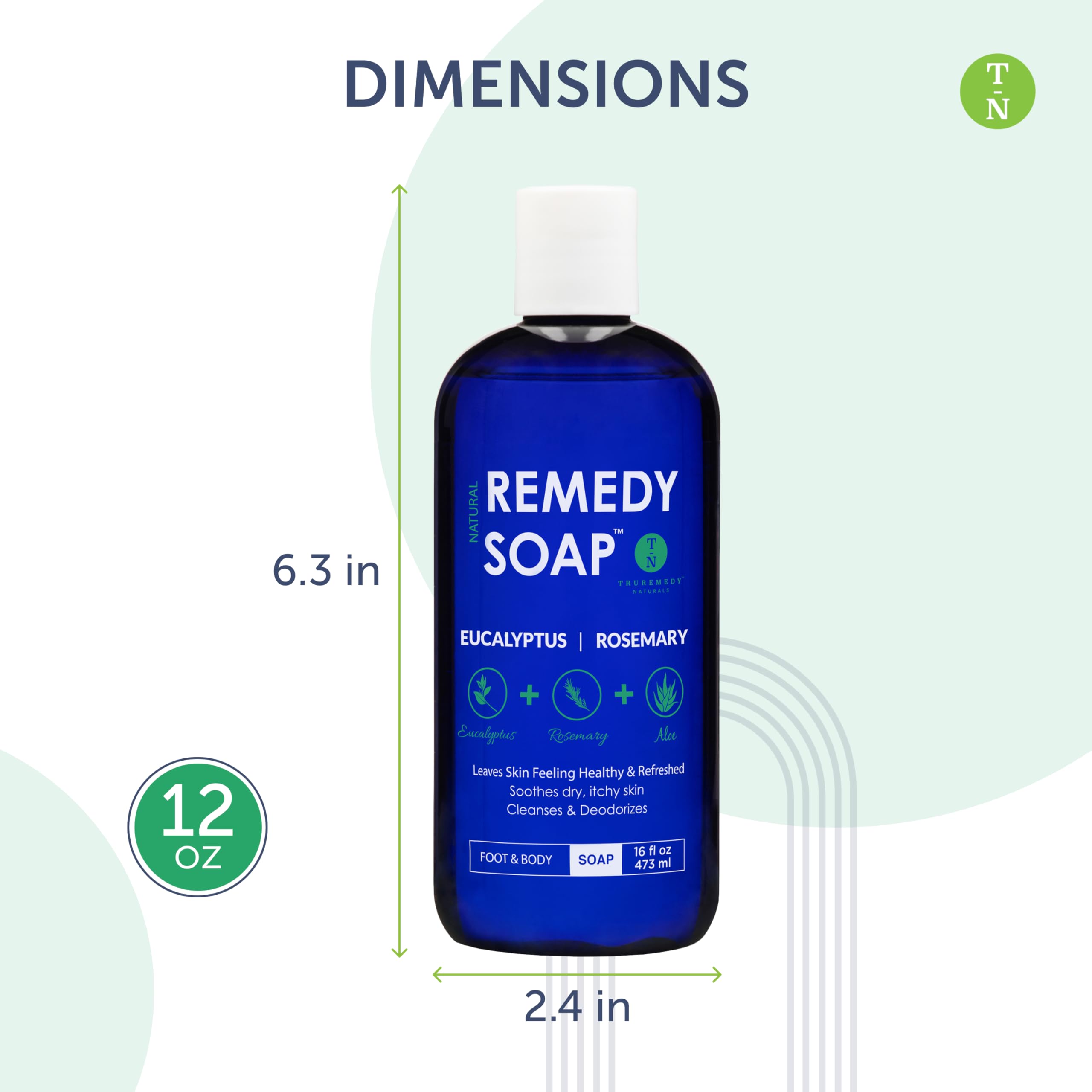 Truremedy Naturals Eucalyptus Rosemary Body Wash lather close-up highlights creamy hydration.