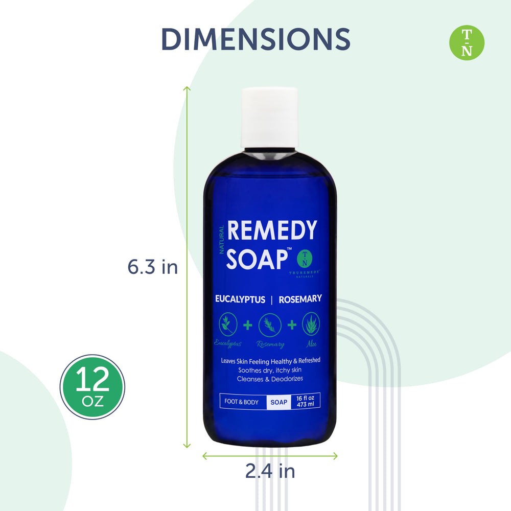 Truremedy Naturals Eucalyptus Rosemary Body Wash lather close-up highlights creamy hydration.