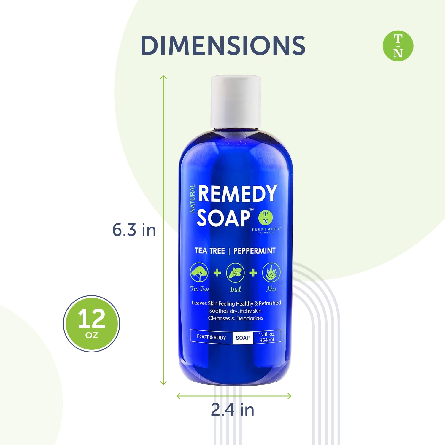 Truremedy Naturals Tea Tree Body Wash foamy lather shows tea tree infusion nourishing skin.