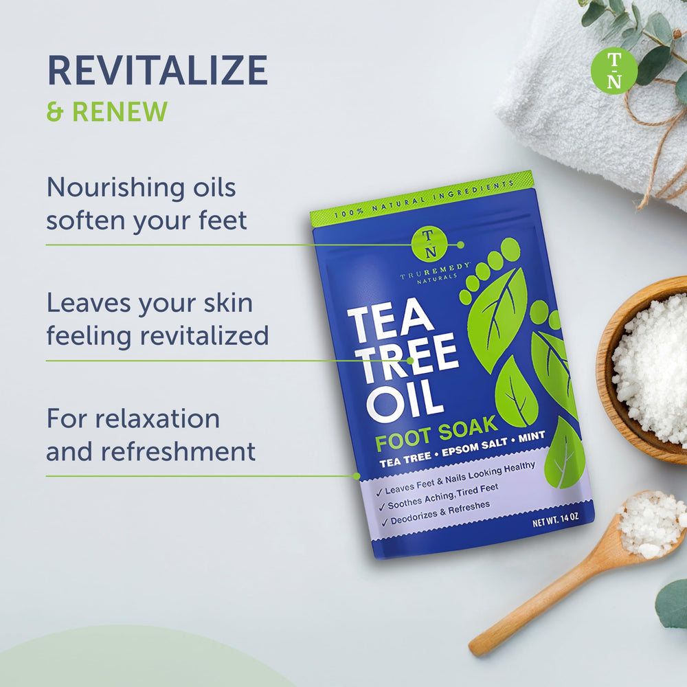 Dissolving foot soak in warm water by Truremedy Naturals