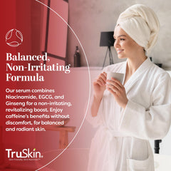 TruSkin Caffeine Serum ingredients EGCG and Matcha provide antioxidant support.