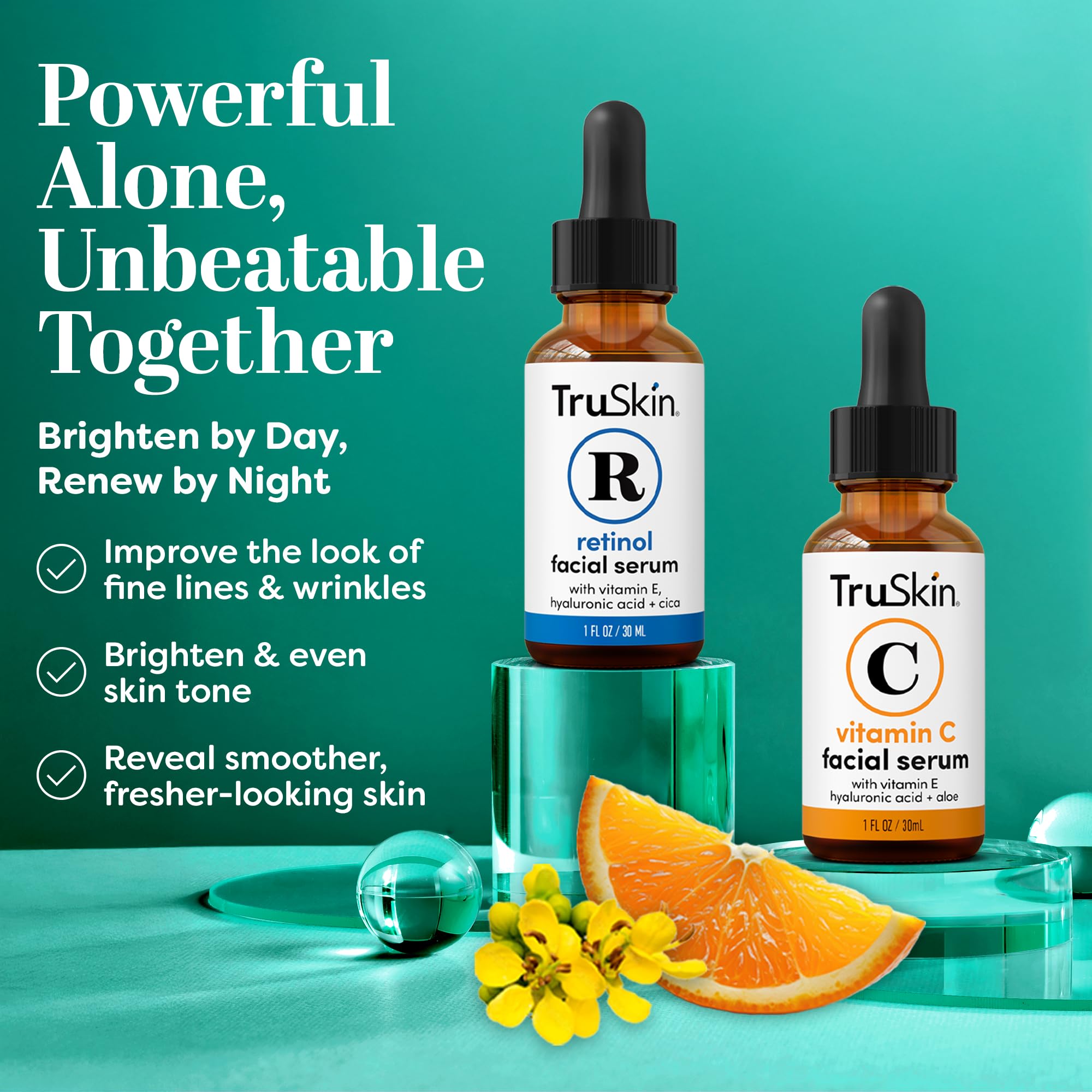 TruSkin duo packaging front showing day and night serums.