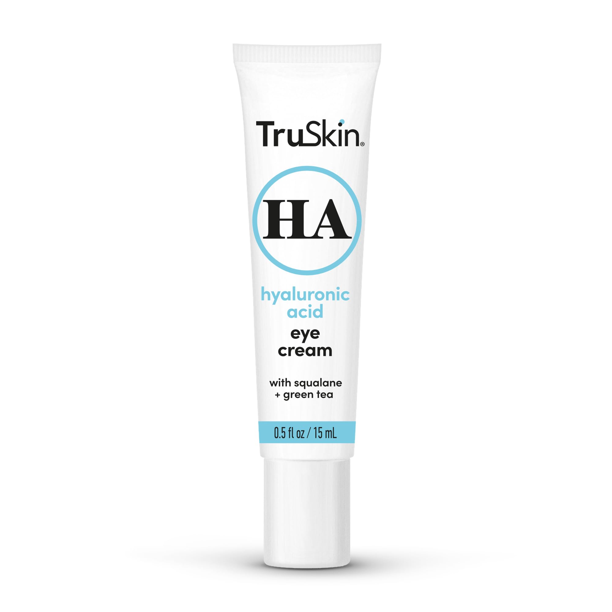 TruSkin eye cream closeup texture shows lightweight, nourishing formula for daytime use.