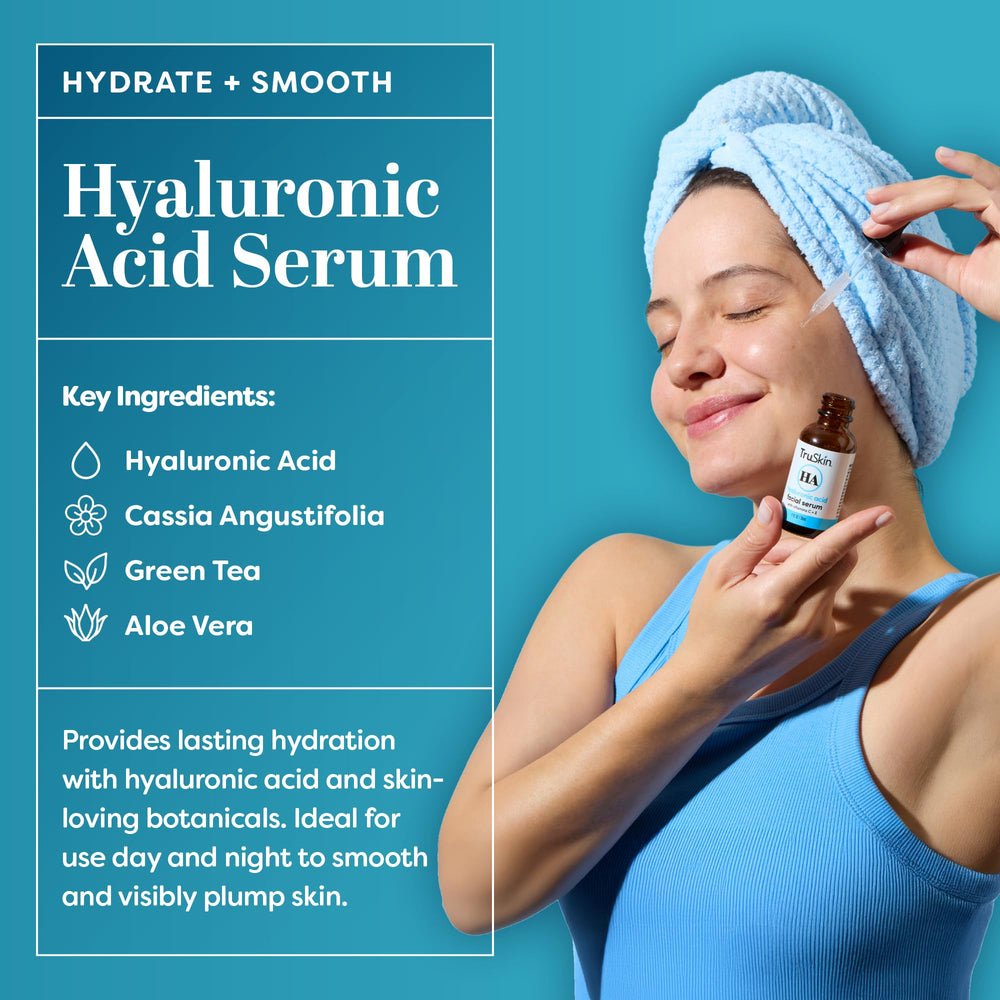 TruSkin ingredients like Aloe and Vitamin E beside the serums