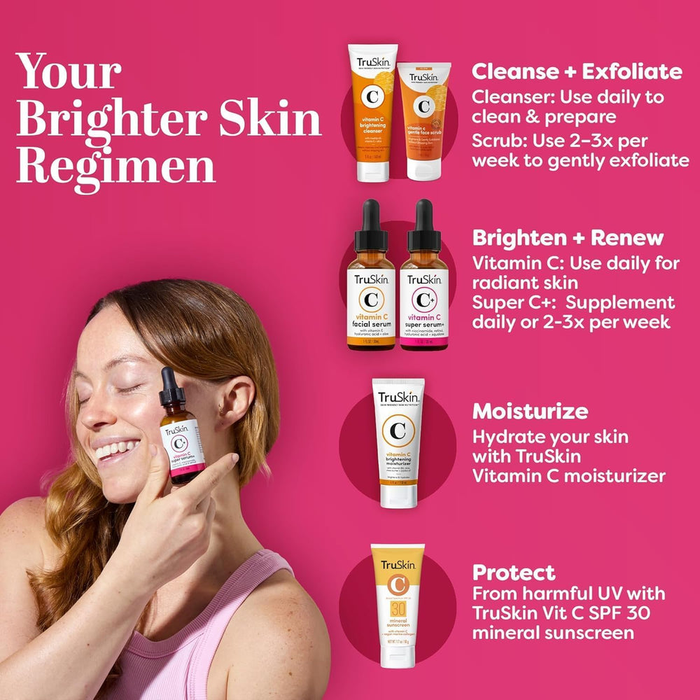 TruSkin ingredients graphic focuses on vitamin C complex and nourishing botanicals.