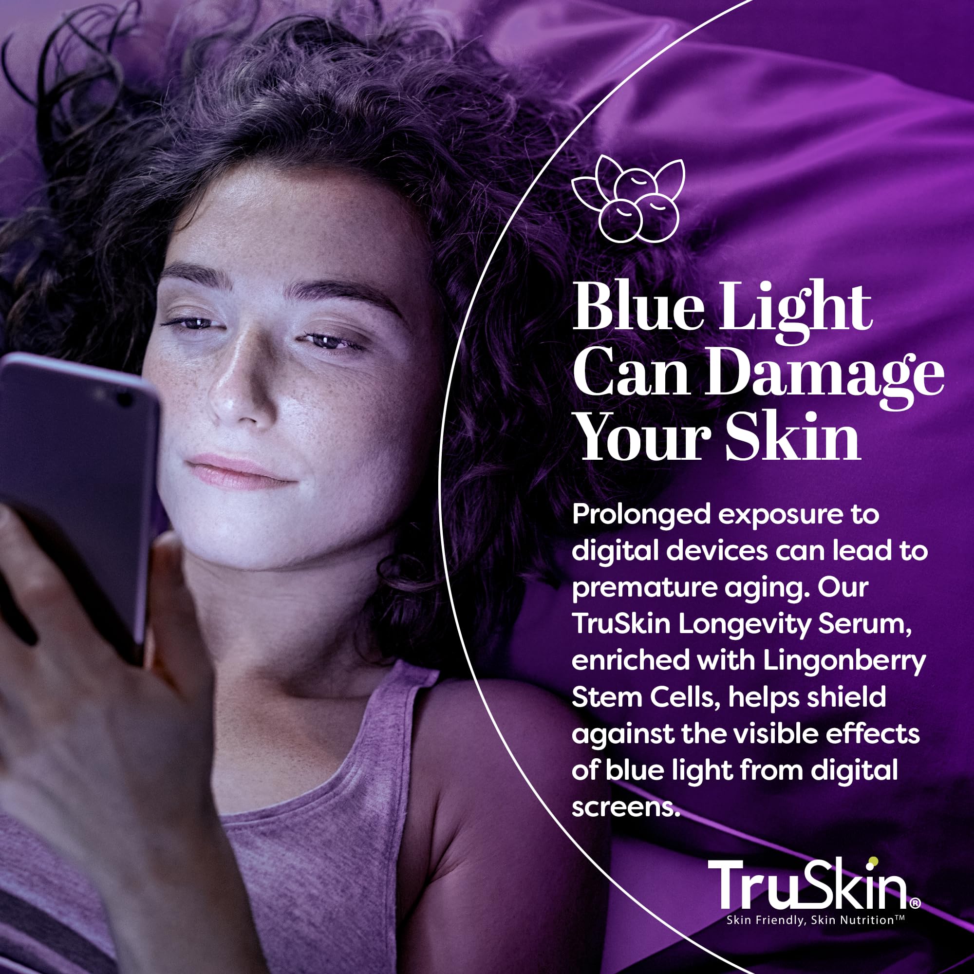 TruSkin Longevity packaging with cruelty-free and USA-made icons
