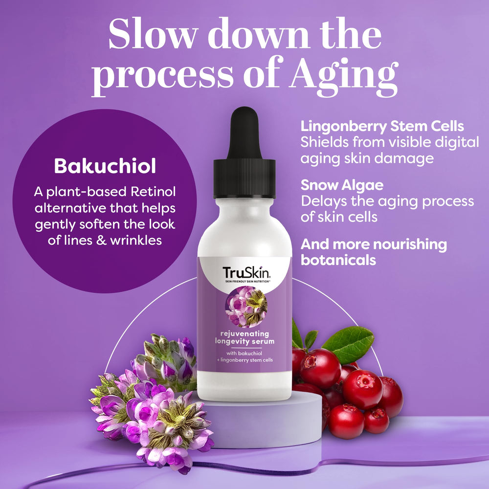 TruSkin Longevity Lingonberry stem cells graphic illustrating oxidative protection
