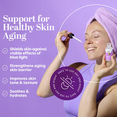 TruSkin Longevity Bakuchiol Serum dropper release shows precise dosage for clean skincare