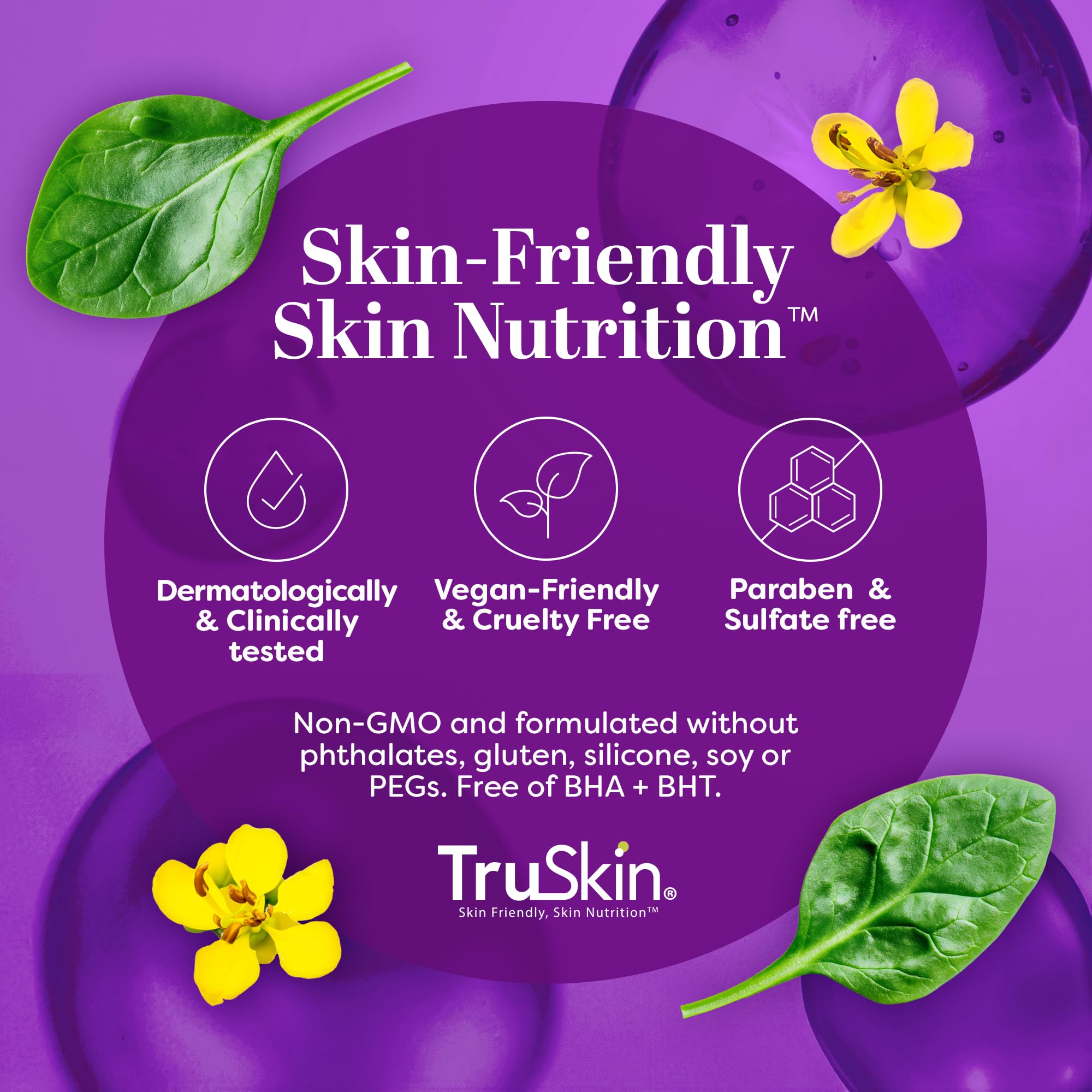 TruSkin Niacinamide Serum moisture-balance photo highlights nourished skin.