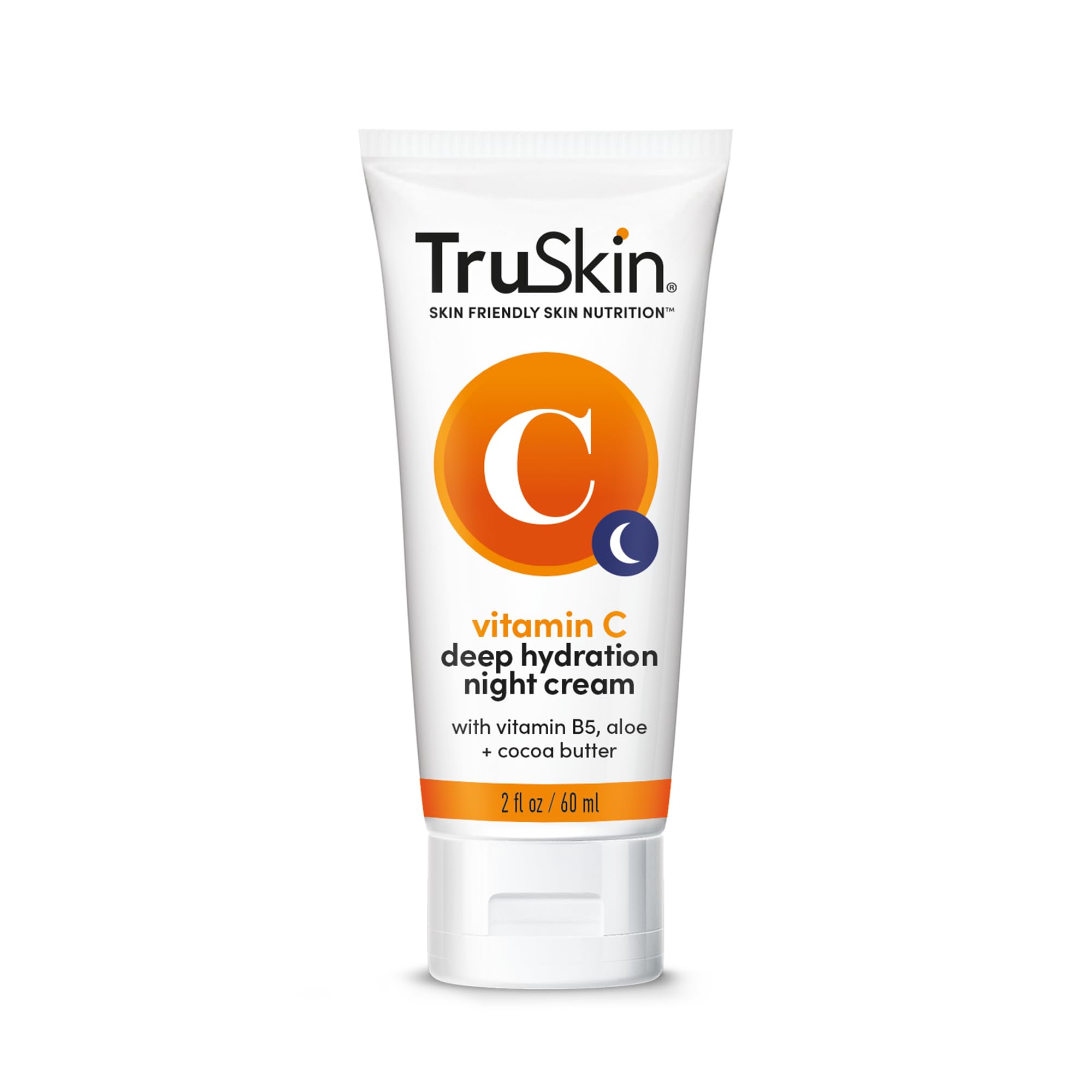 TruSkin bottle on vanity highlights calming botanical oils for nourishing nocturnal care.