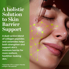 TruSkin Peptide Serum being applied to the cheek for refreshed skin.