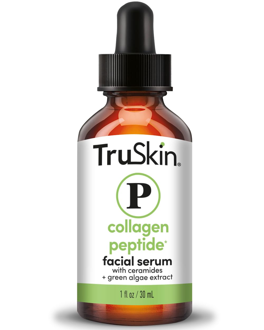TruSkin Peptide Serum bottle delivering hydration for firmer-looking skin.