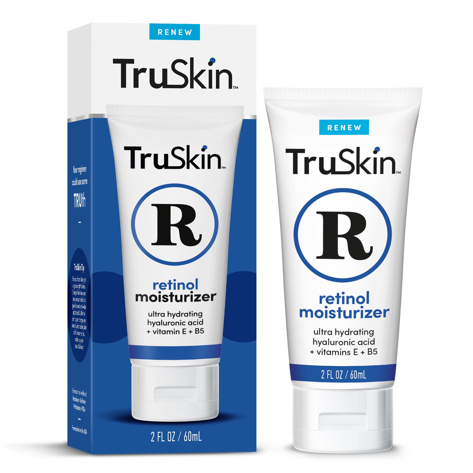 TruSkin Retinol Face Moisturizer bottle, hydration-focused weekly routine