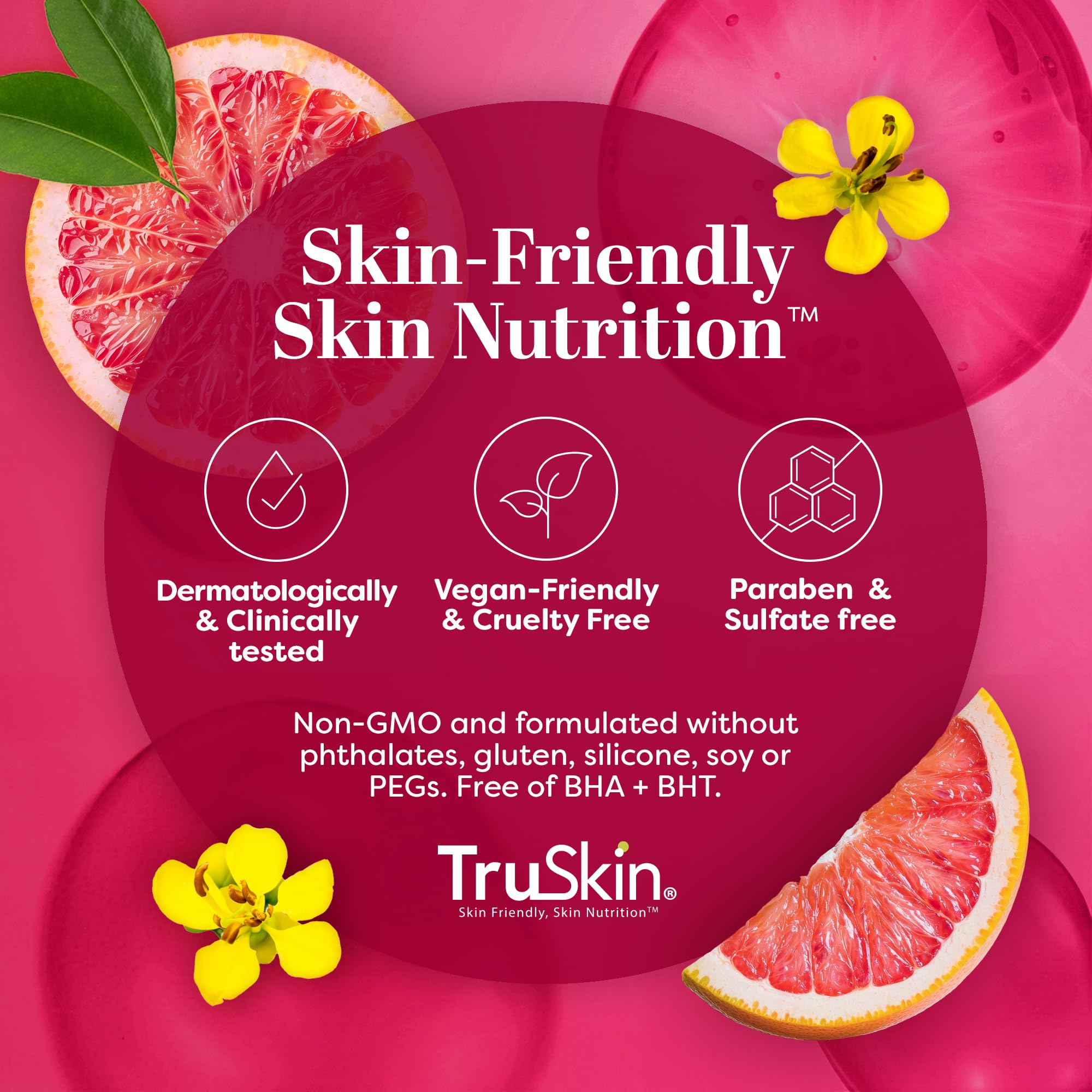 TruSkin serum being applied with clean fingers.