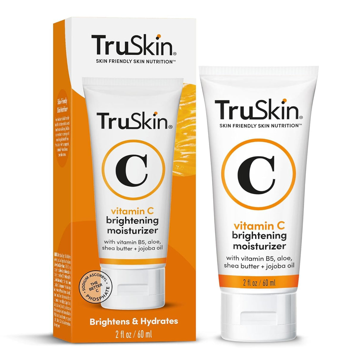 TruSkin Vitamin C Face Cream bottle close-up for radiant hydration.