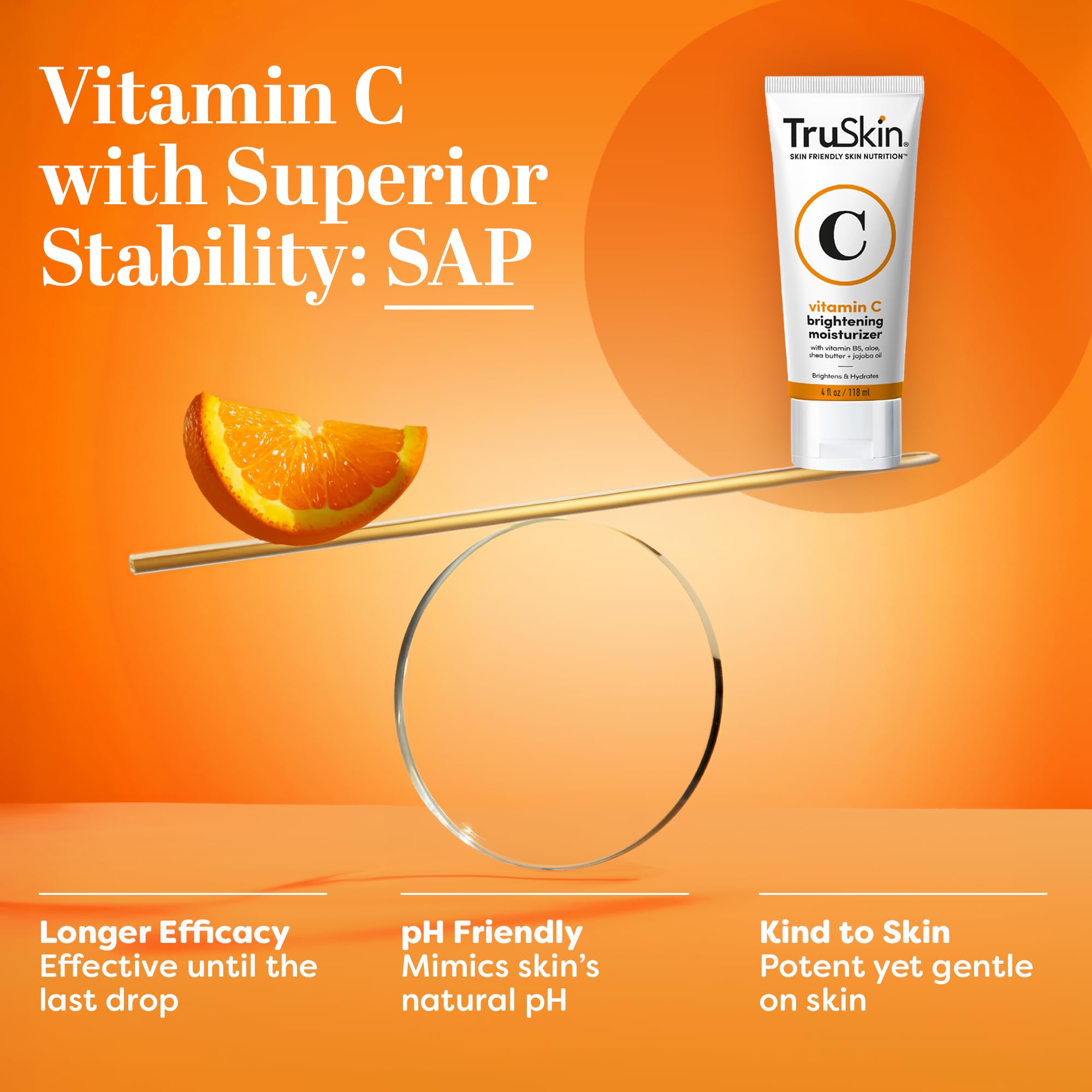 TruSkin Vitamin C Face Cream jar demonstrating clean formula.