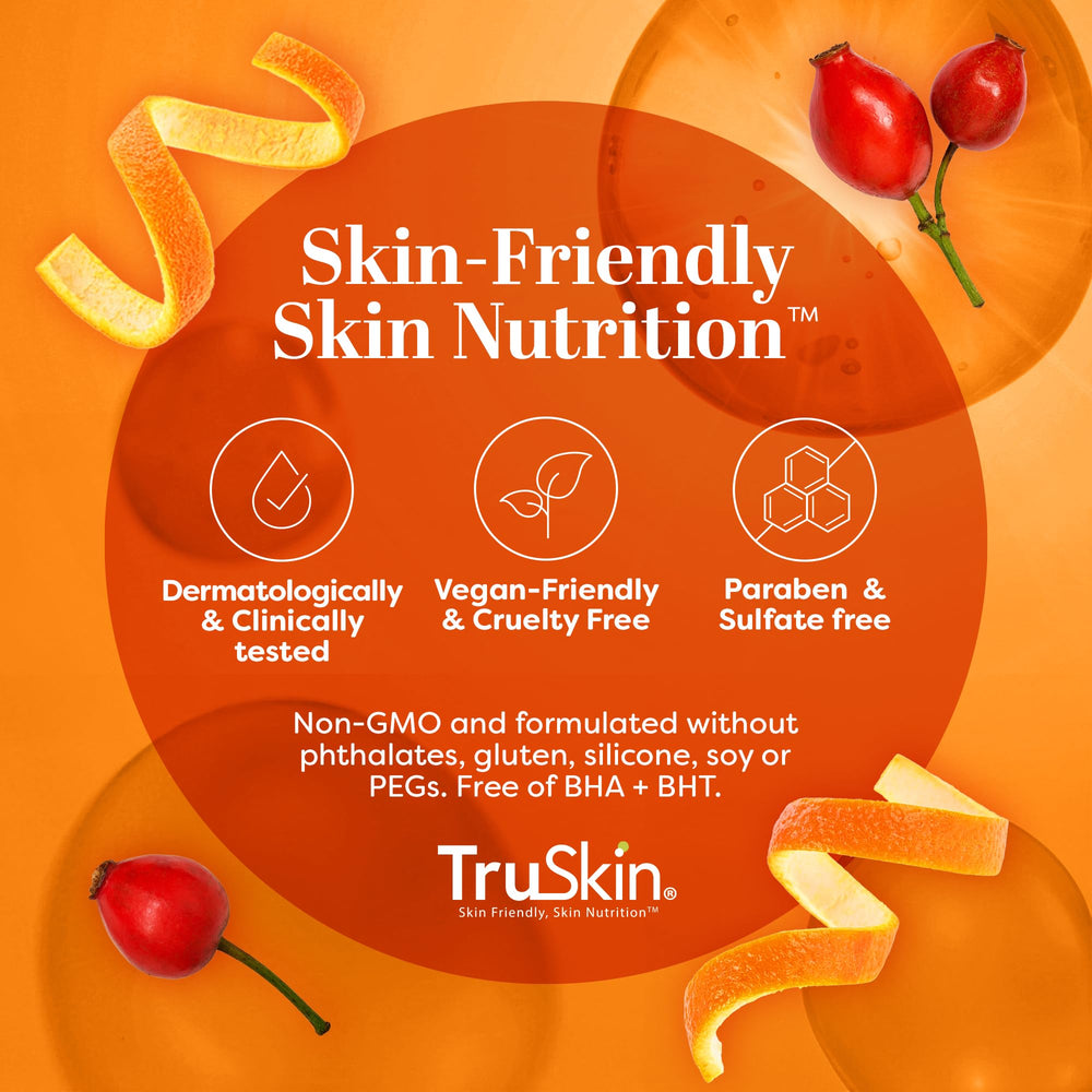 TruSkin Vitamin C Face Wash skincare routine step image featuring clean towel.