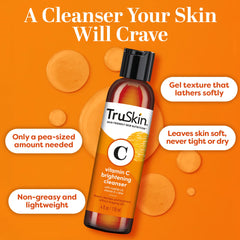 TruSkin Vitamin C Face Wash texture shot showing gentle foaming lather.