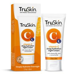 TruSkin Vitamin C Night Cream bottle closeup, brightening formula for evening care.