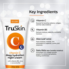 TruSkin Vitamin C Night Cream texture swatch demonstrates velvety hydration.