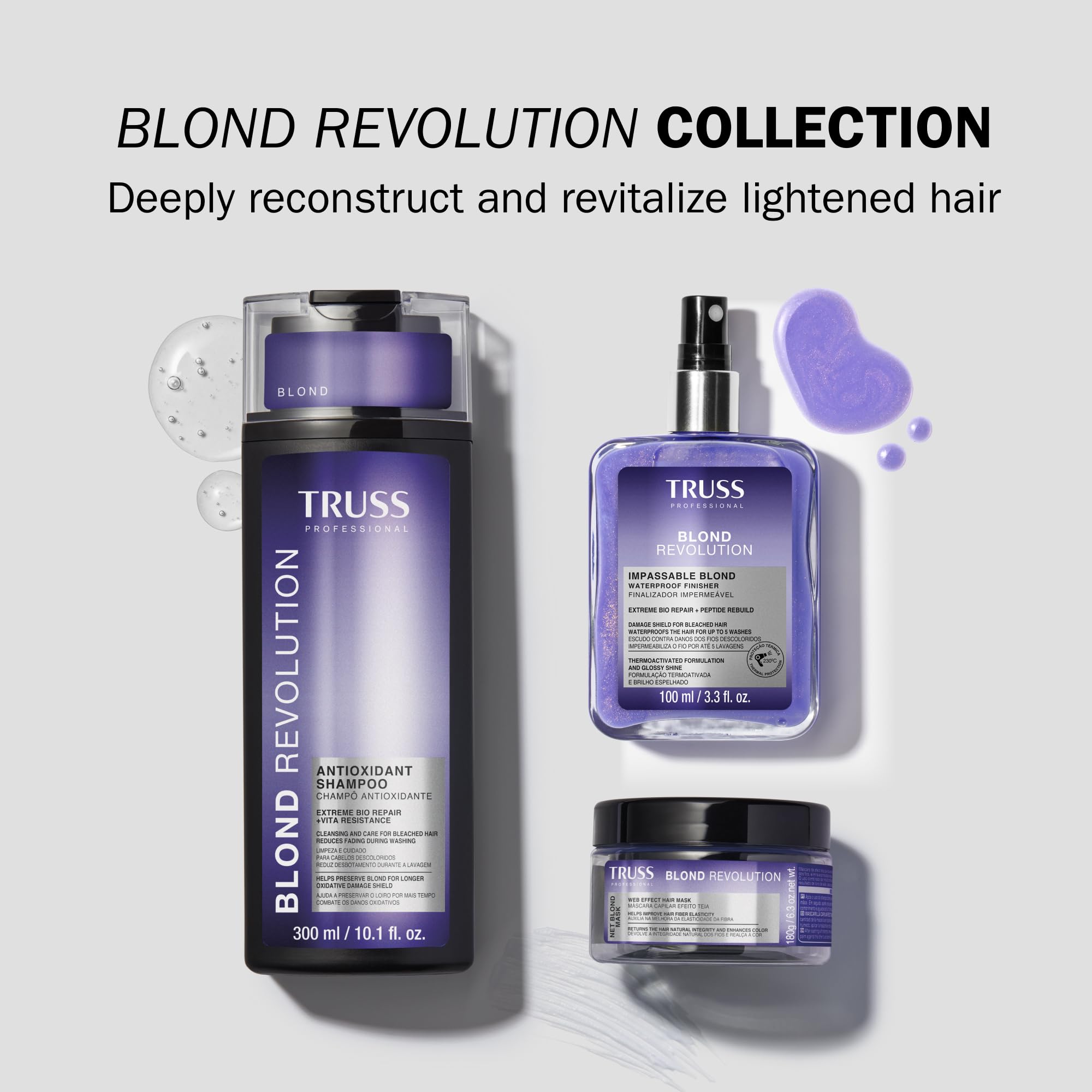 TRUSS Blond Revolution Net Blond Hair Mask before-after gloss hints at restored shine