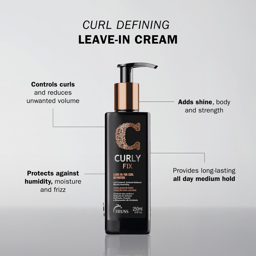 TRUSS Curly Fix applied to damp hair for defined, frizz-free results.