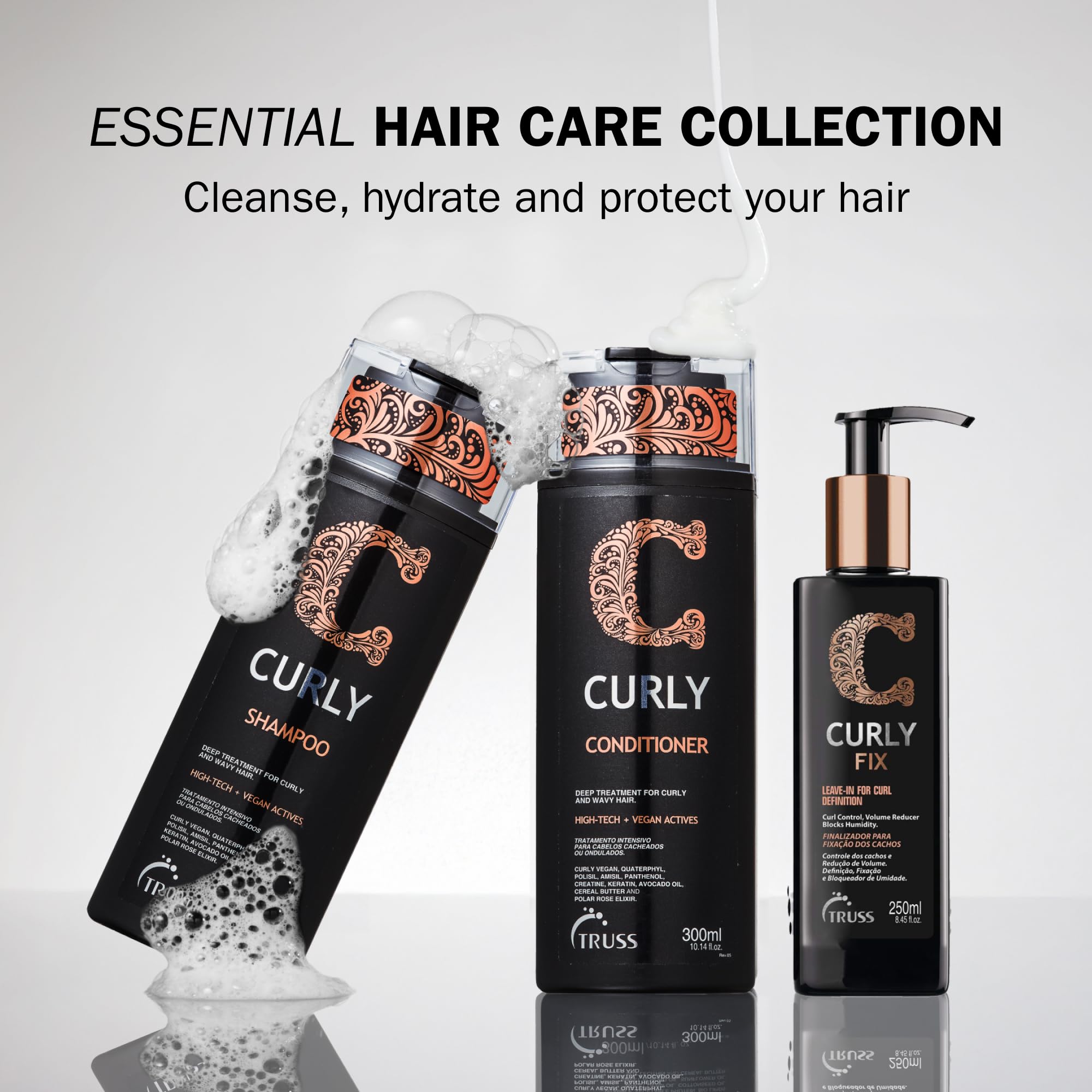 TRUSS Curly Fix creates a humidity barrier to reduce frizz.