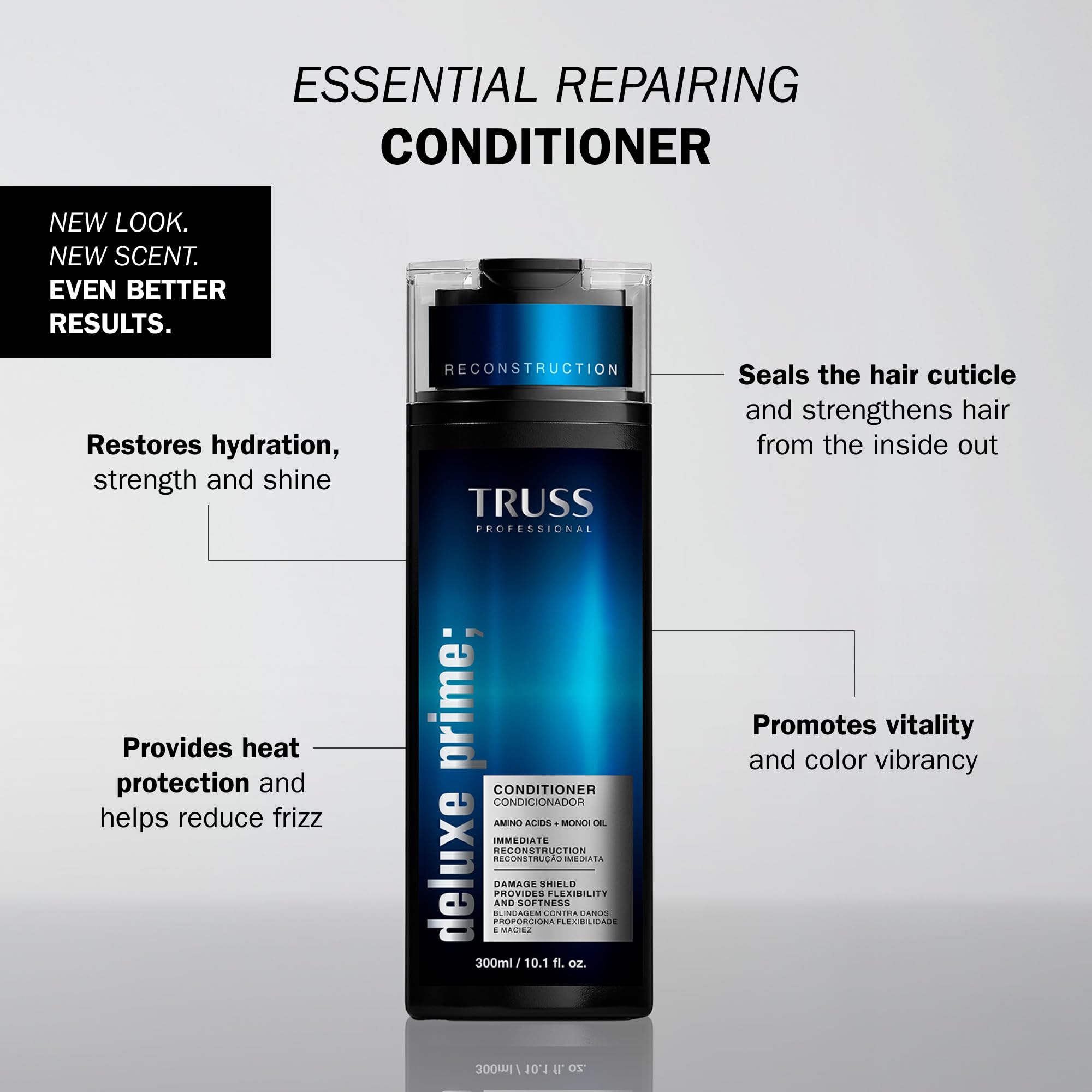 TRUSS Deluxe Prime Conditioner cream texture shows rich formula for hydration