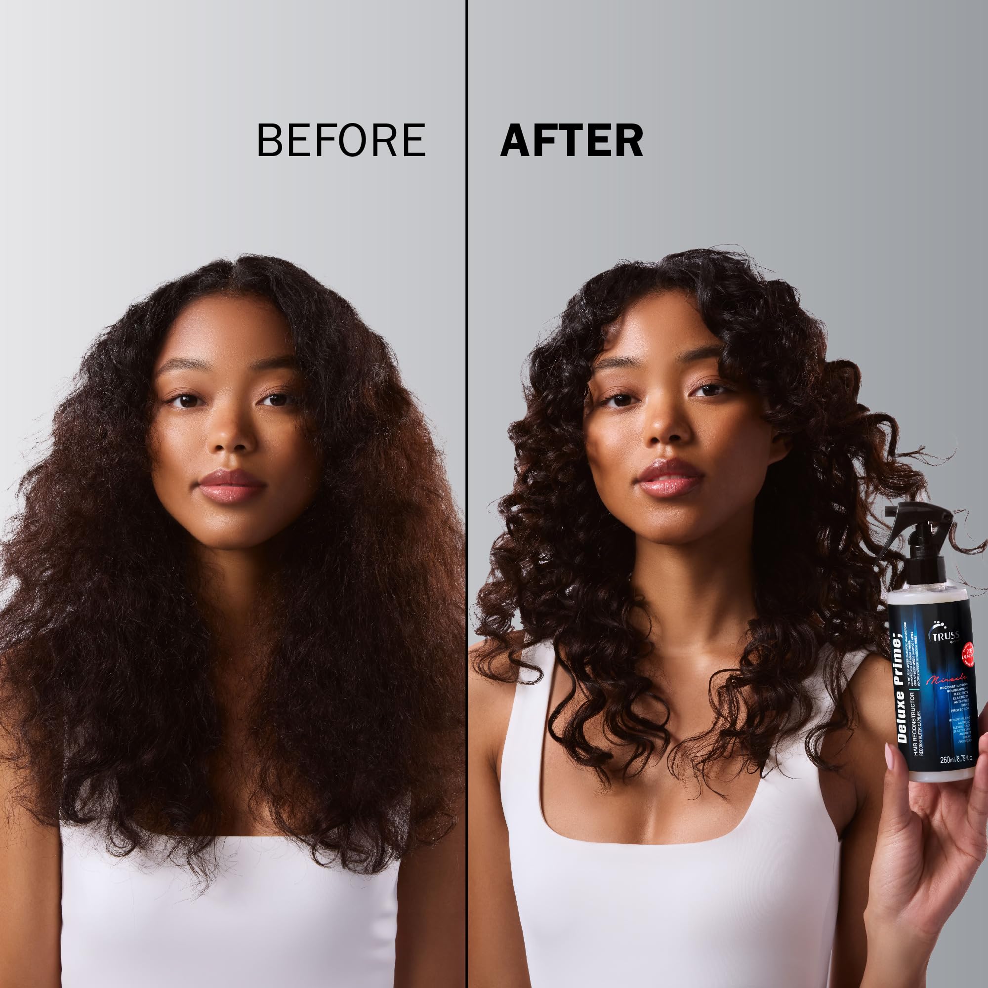 TRUSS Deluxe Prime protein-infused formula strengthens strands while hydrating.
