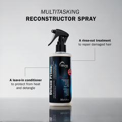 TRUSS Deluxe Prime spray on damp hair aids detangling for smoother styling.