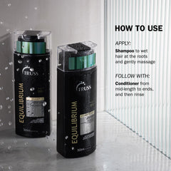 TRUSS Equilibrium after-wash hair appears hydrated with smooth ends