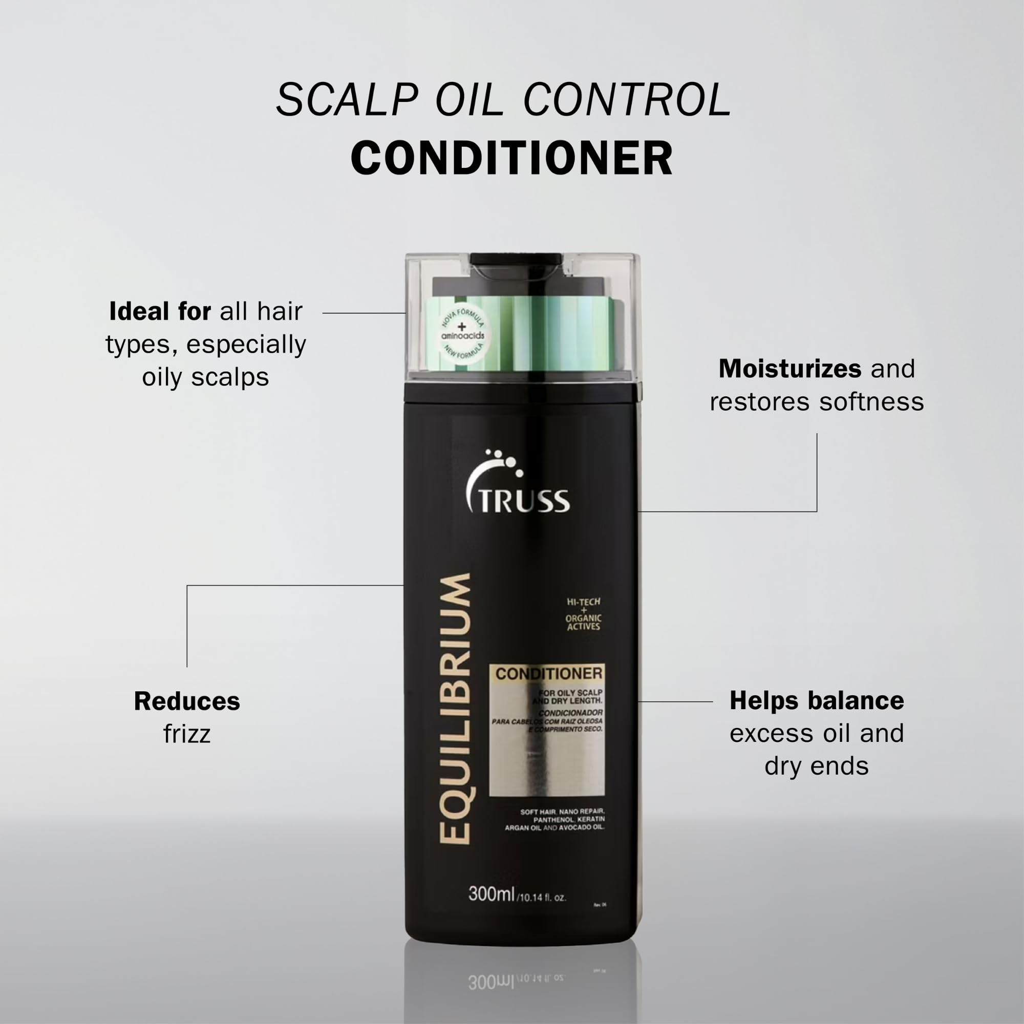 Close-up of TRUSS Equilibrium conditioner texture nourishing dry ends