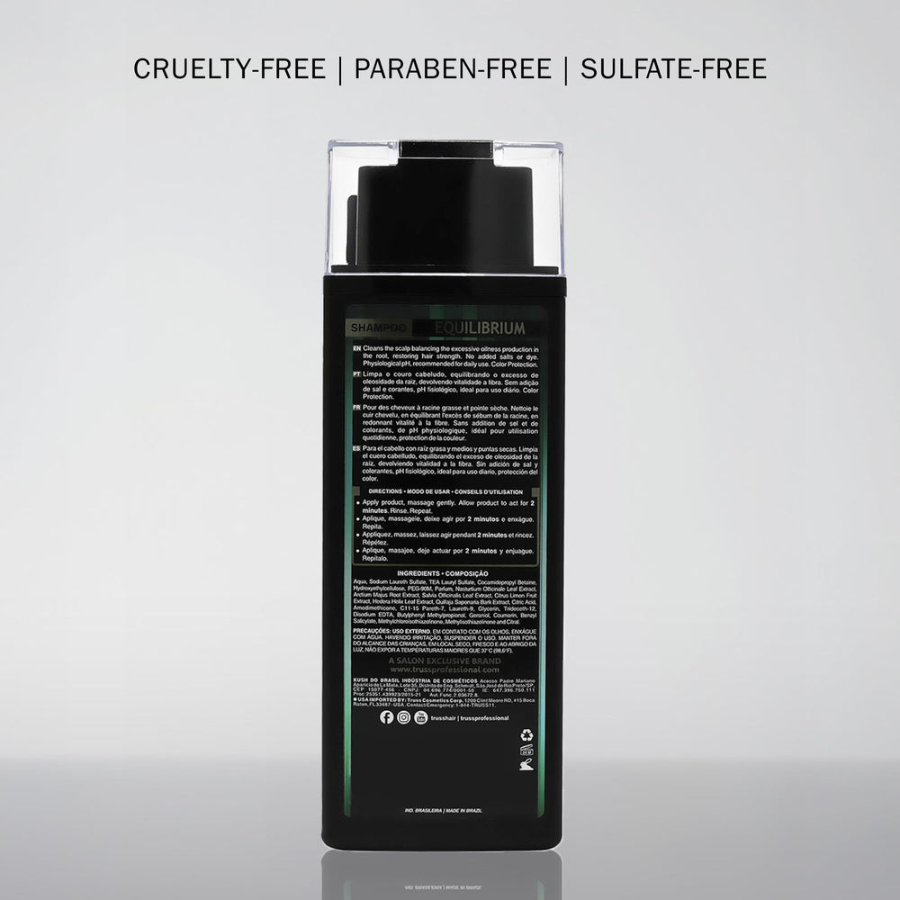 TRUSS Equilibrium label notes salt-free, dye-free, gluten-free formula