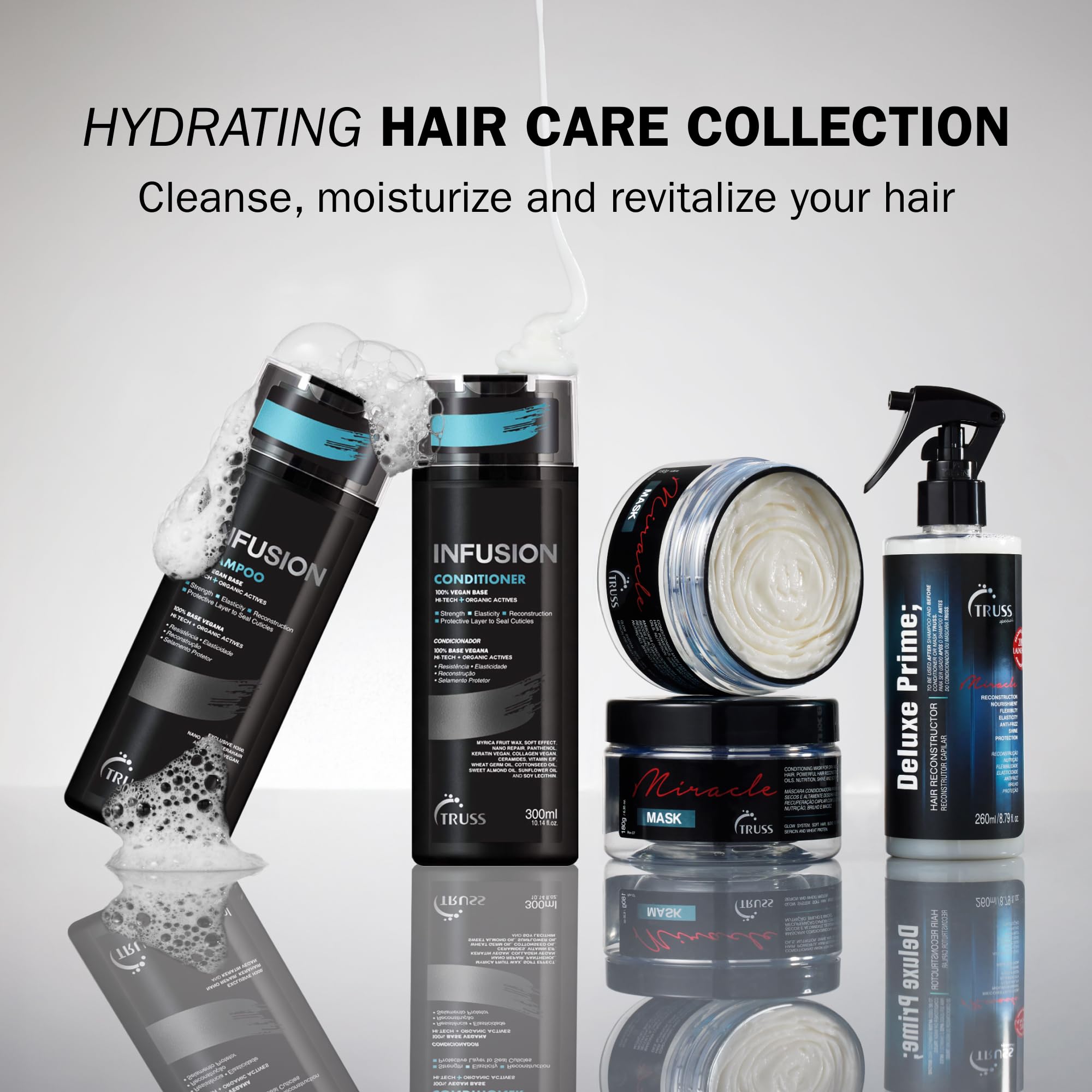 TRUSS Infusion color-safe formula protects color-treated hair from fading.