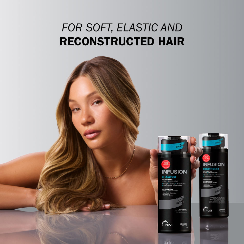 TRUSS Infusion hair ends close-up suggesting repair of split ends.