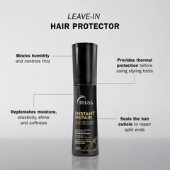 TRUSS Instant Repair Hair Serum dropper application enables precise dosing for quick styling