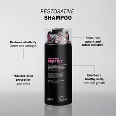 TRUSS Moisturizing Shampoo close-up reveals smooth, frizz-controlled hair strands.