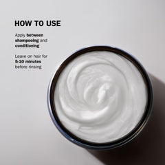 TRUSS Net Deep Conditioning Hair Mask hands applying to wet hair demonstrates usage